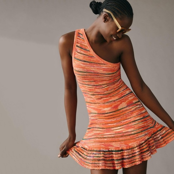 Anthropologie Dresses & Skirts - Anthropologie One Shoulder Knit Sweater Dress Sz S
